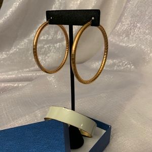 Gold Earring Bracelet Set